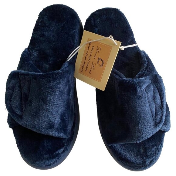 Dena Lives Ultra Soft Memory Foam Slippers Indoor Outdoors Blue Large NEW NWT - Picture 3 of 12